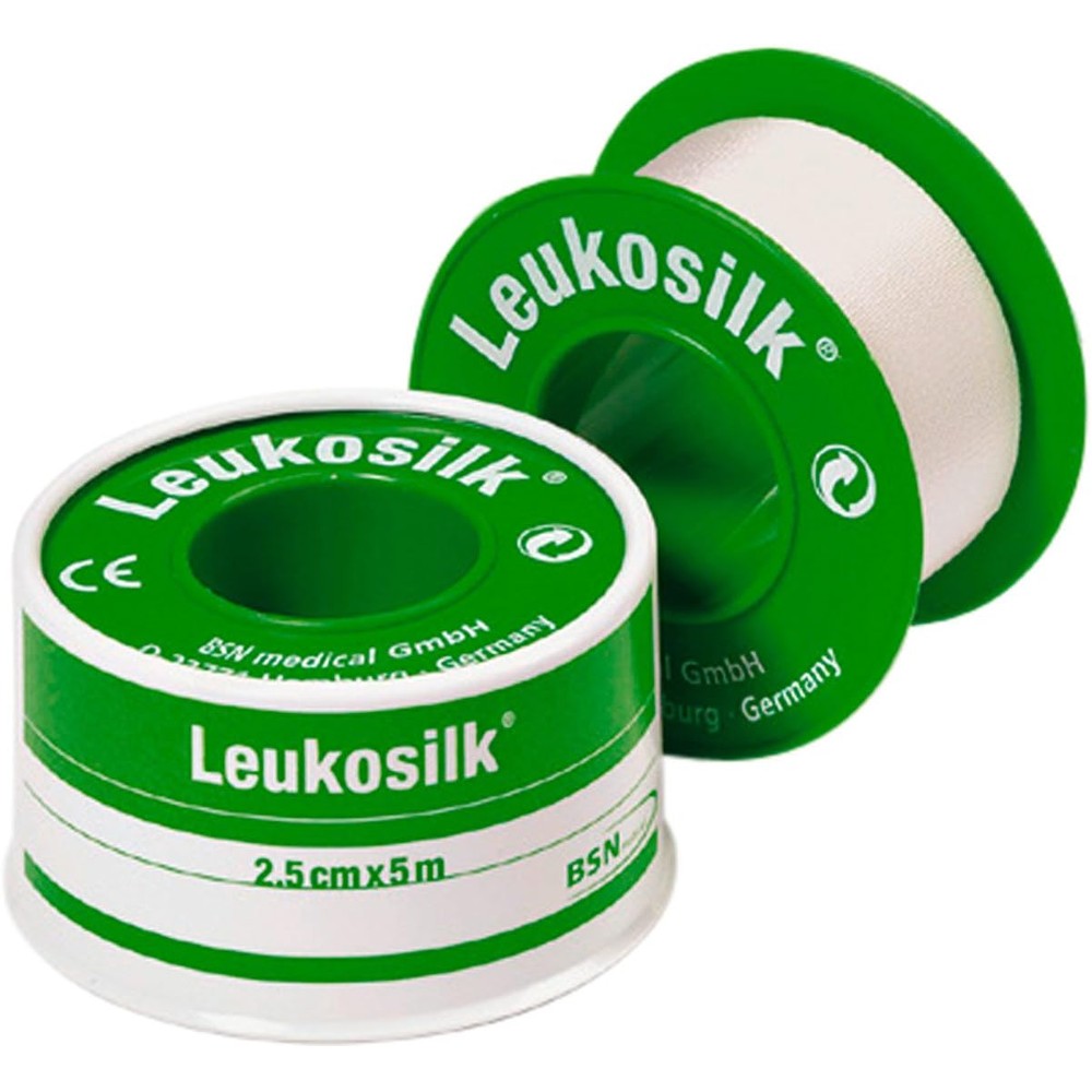 BSN Medical Leukosilk 2.5cm x 5m roll front view hypoallergenic surgical tape
