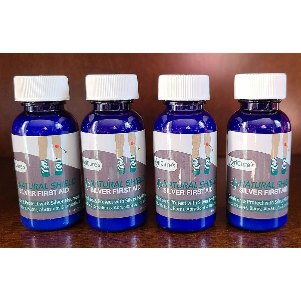 KeriCure Natural Shield Silver Liquid Bandage front view of the first aid packaging