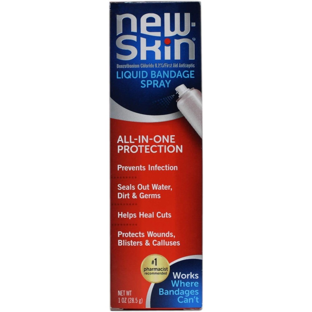 New-Skin Liquid Bandage Spray 1 Ounce front view package for wound care shield