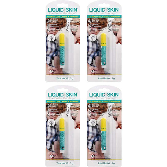 Chemence Liquid Skin The Better Bandage 4 count front view showing waterproof liquid bandage packaging.