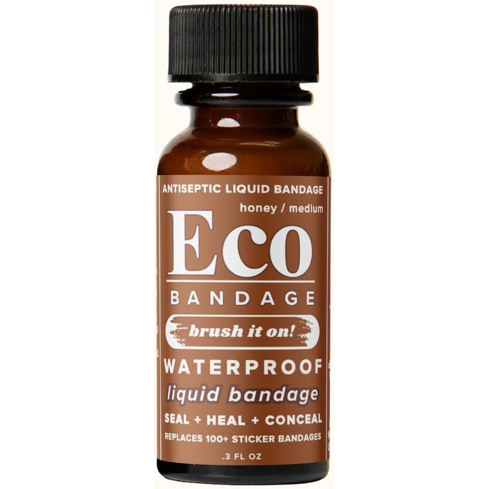 Eco Bandage Waterproof Liquid Bandage Honey front view bottle for medium skin tone wound care