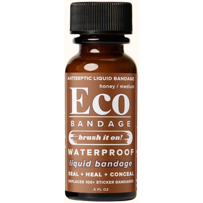 Eco Bandage Waterproof Liquid Bandage Honey front view bottle for medium skin tone wound care