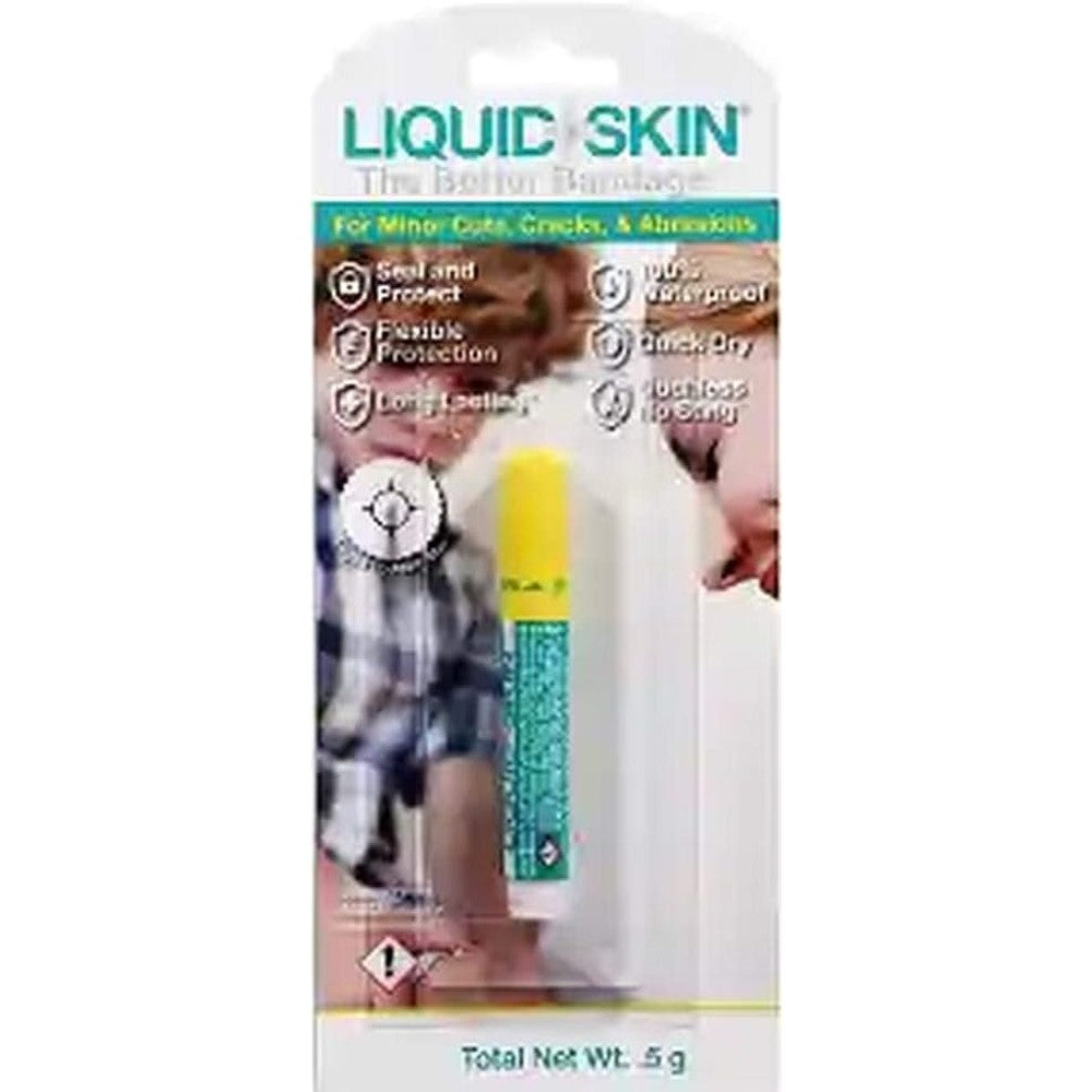 LiquidSkin The Better Bandage front view packaging showing the waterproof liquid adhesive tube