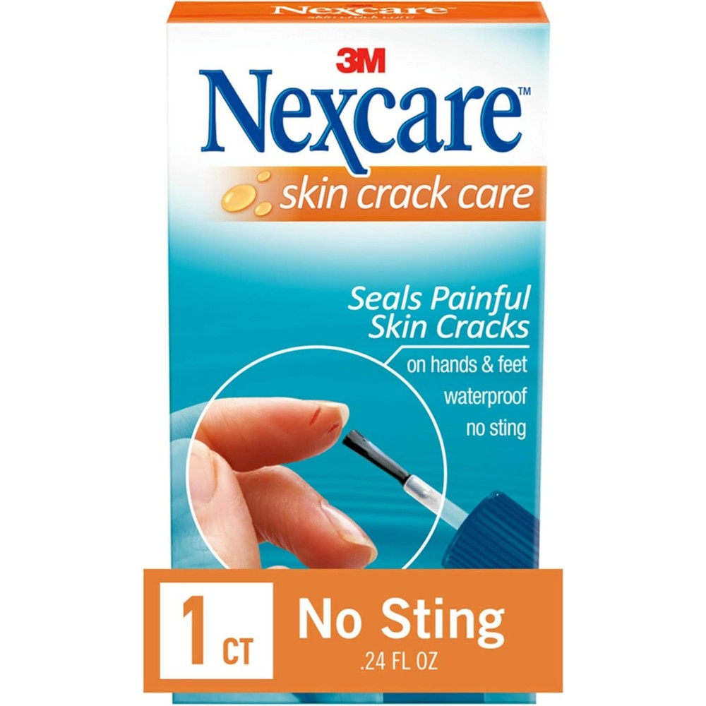 3M Nexcare Skin Crack Care front view of the liquid bandage bottle for dry skin relief