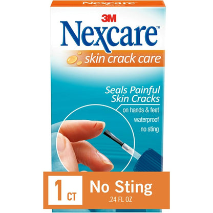 3M Nexcare Skin Crack Care front view of the liquid bandage bottle for dry skin relief