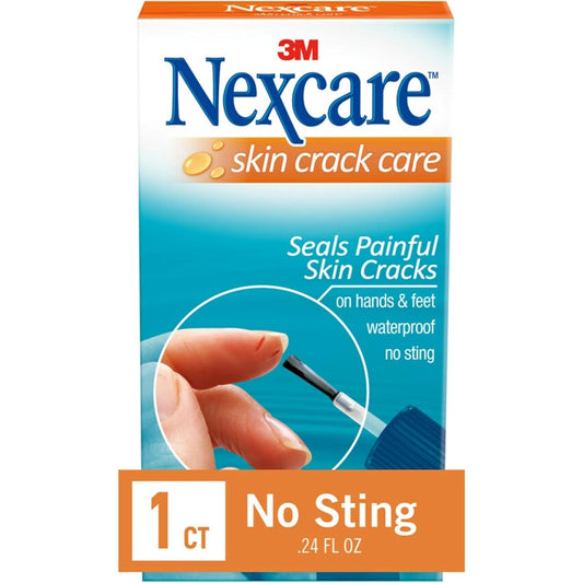 3M Nexcare Skin Crack Care front view of the liquid bandage bottle for dry skin relief