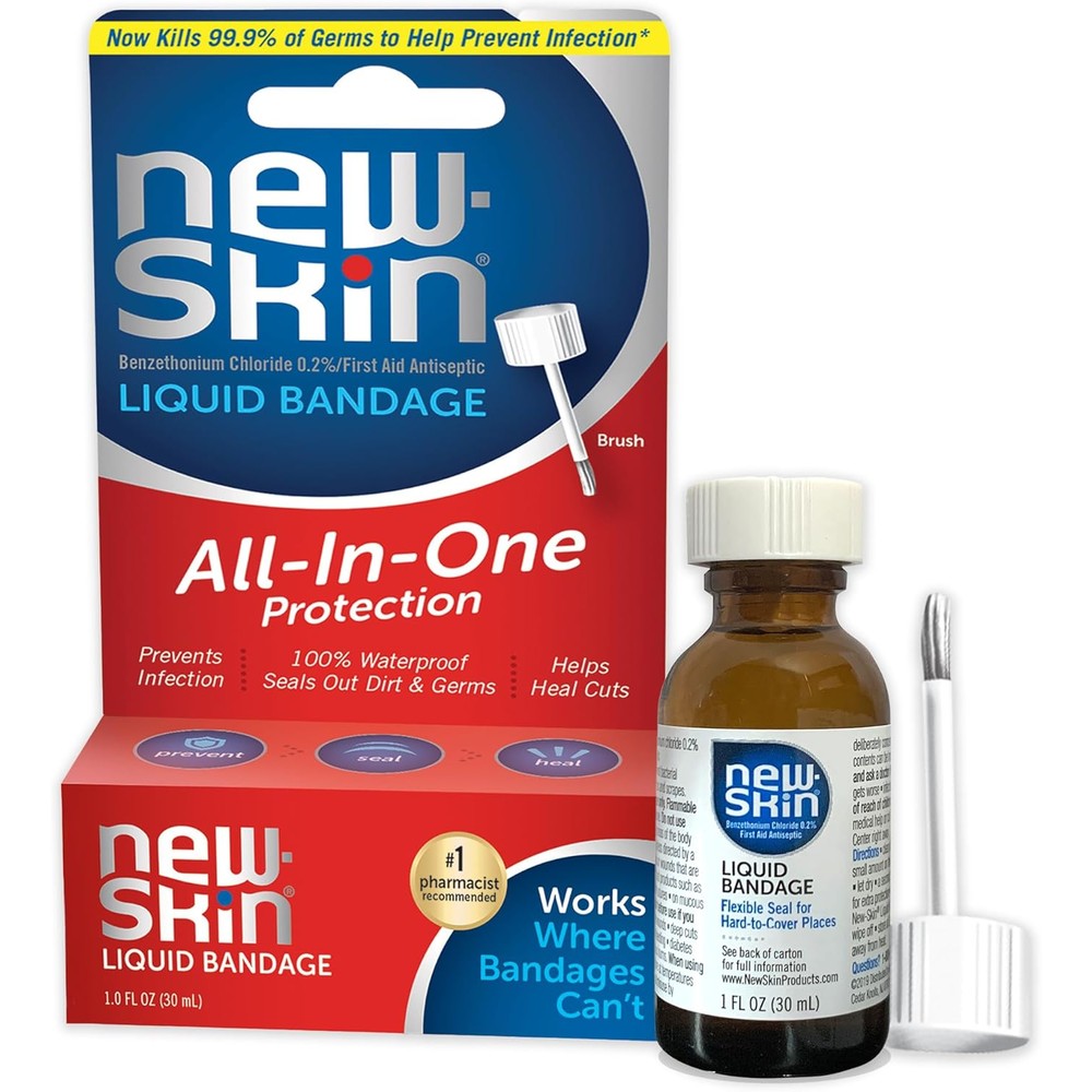 New-Skin Liquid Bandage 1 Fluid Ounce bottle front view first aid antiseptic