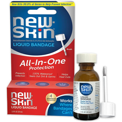 New-Skin Liquid Bandage 1 Fluid Ounce bottle front view first aid antiseptic