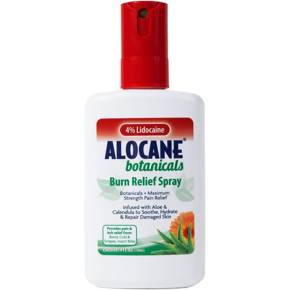 Alocane Botanicals Burn Care Relief Spray front view for fast pain relief.