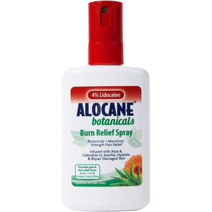 Alocane Botanicals Burn Care Relief Spray front view for fast pain relief.
