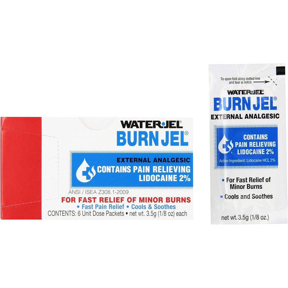 Water Jel 2421 Unit Dose Burn Gel Packets front view for first aid kits.
