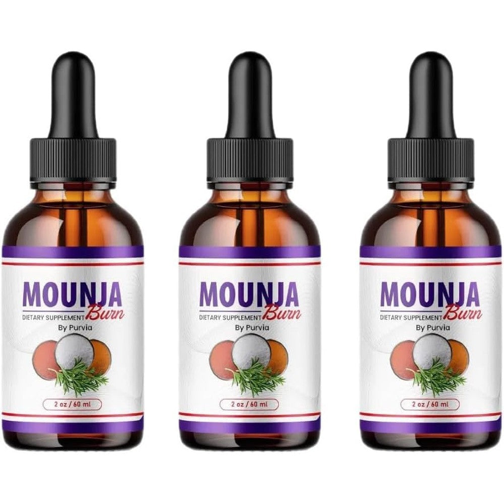 Aunvito Monja Burn Pro Drops front view of three bottles for metabolism support