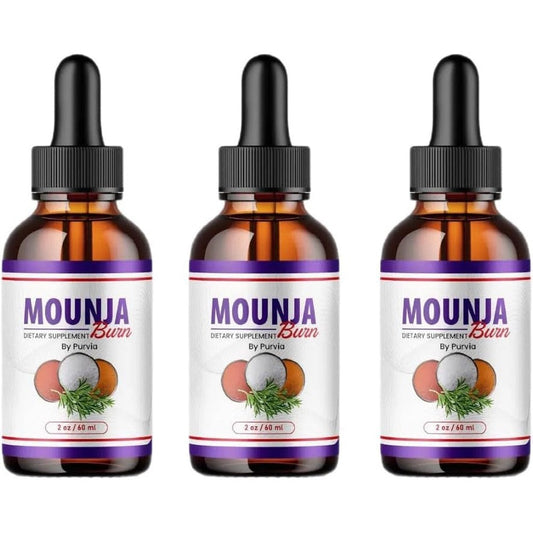 Aunvito Monja Burn Pro Drops front view of three bottles for metabolism support