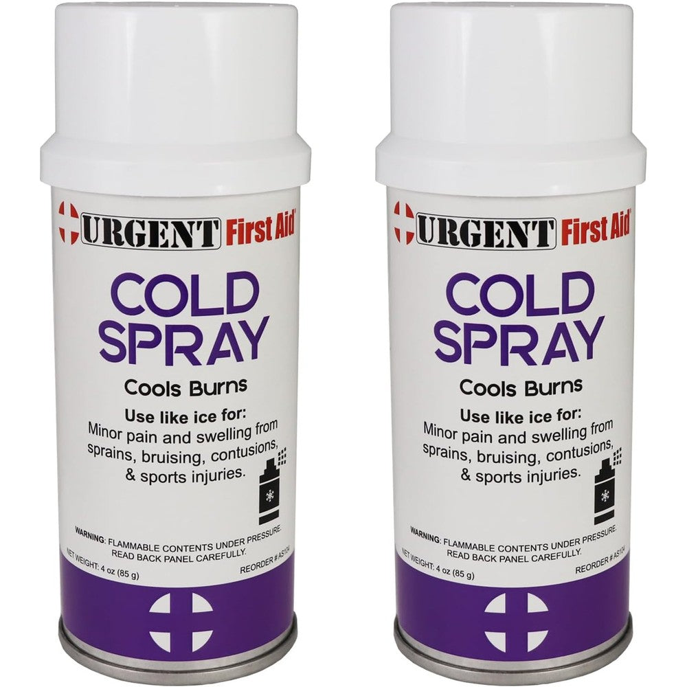 Urgent First Aid Cold Spray two pack front view for instant pain relief