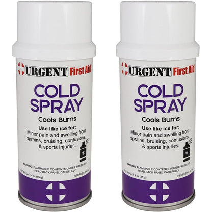 Urgent First Aid Cold Spray two pack front view for instant pain relief