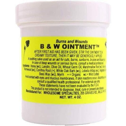 Konvalia Naturals B&W Ointment front view for burn care