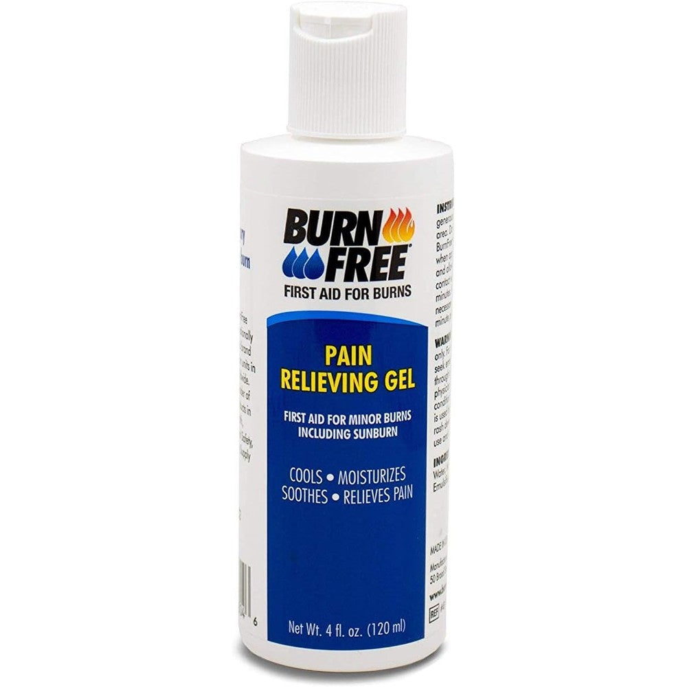BurnFree Pain Relieving Gel 4 ounce bottle front view for first aid burn care.