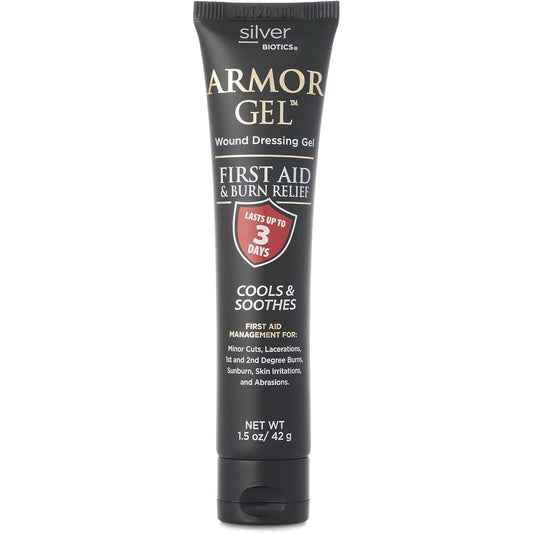 American Biotech Labs Silver Biotics Armor Gel front tube view for first aid care.