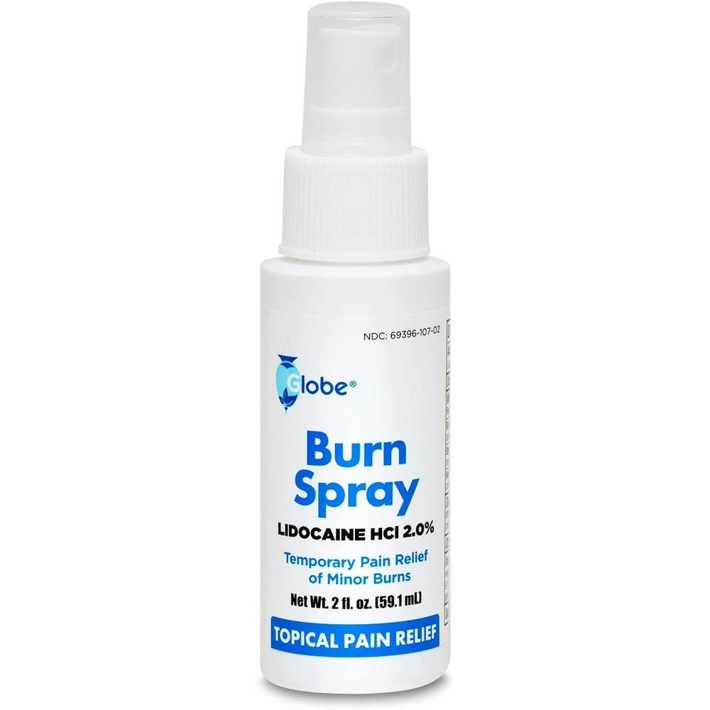 Globe Burn Spray 2 ounce bottle front view for first aid pain relief