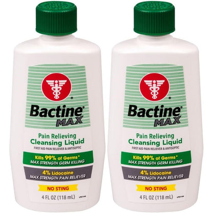 Bactine Max Pain Relieving Cleansing Liquid 2 pack front view for first aid