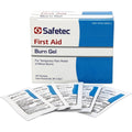 Safetec First Aid Burn Gel 25 packets box front view for emergency pain relief.