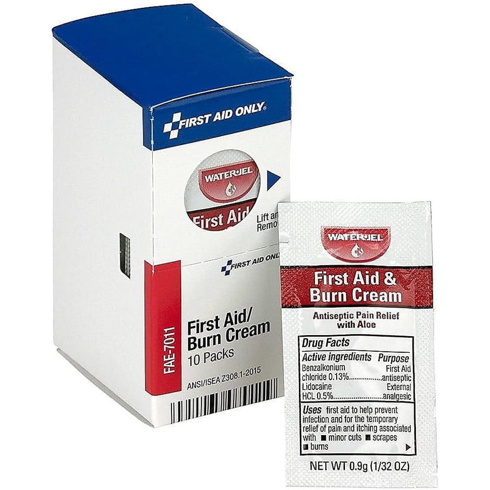 First Aid Only SmartCompliance Burn Cream front view box of 10 packets