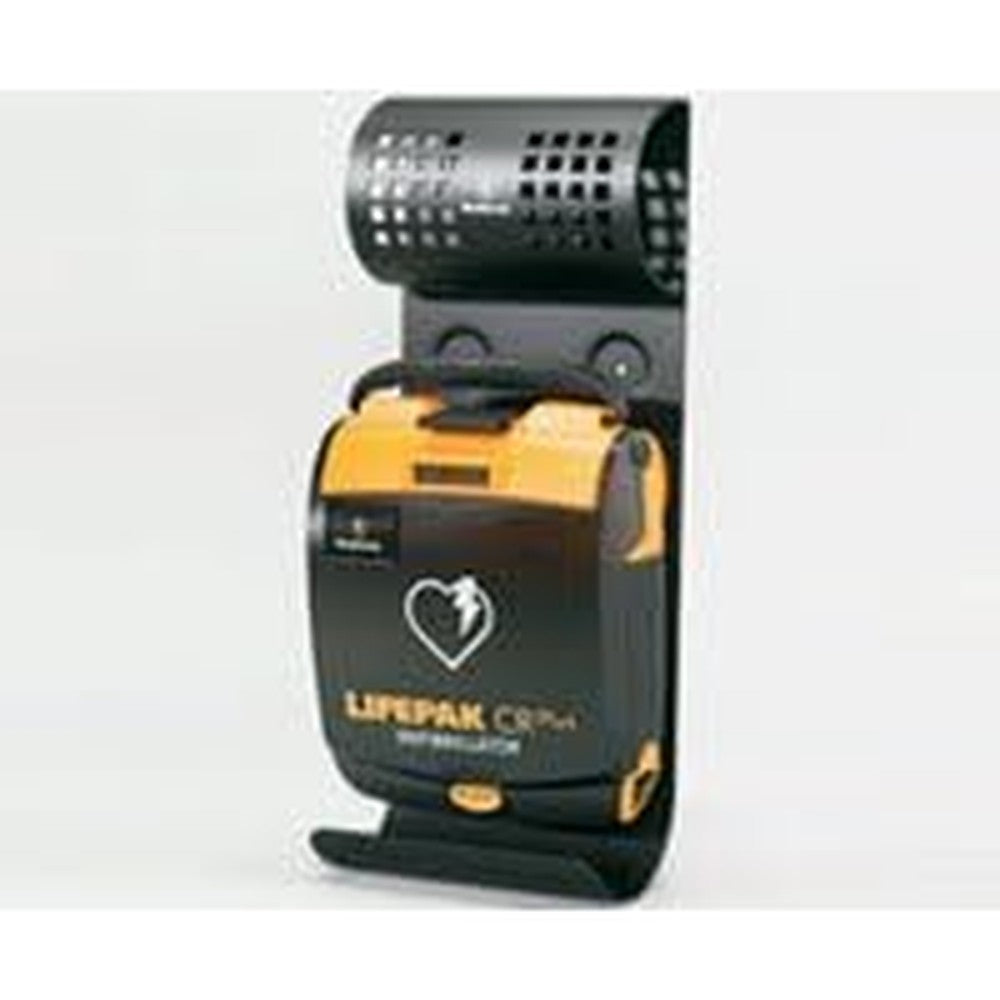 Physio-Control Wall Mount Bracket for LIFEPAK CR Plus AED front view mounting solution.