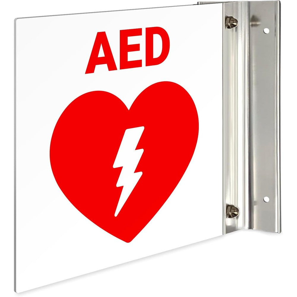 Sigo Signs AED Projecting Sign front view for high visibility safety