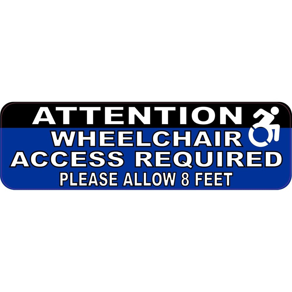 StickerTalk Allow 8 Feet Wheelchair Access Magnet front view for vehicle safety