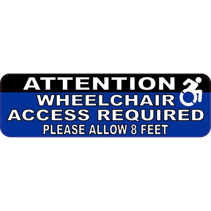StickerTalk Allow 8 Feet Wheelchair Access Magnet front view for vehicle safety