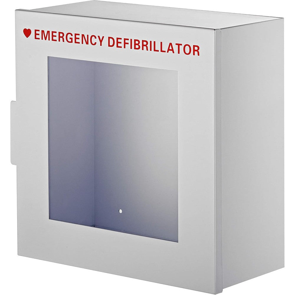 AdirMed Non Alarmed AED Cabinet front view white steel storage