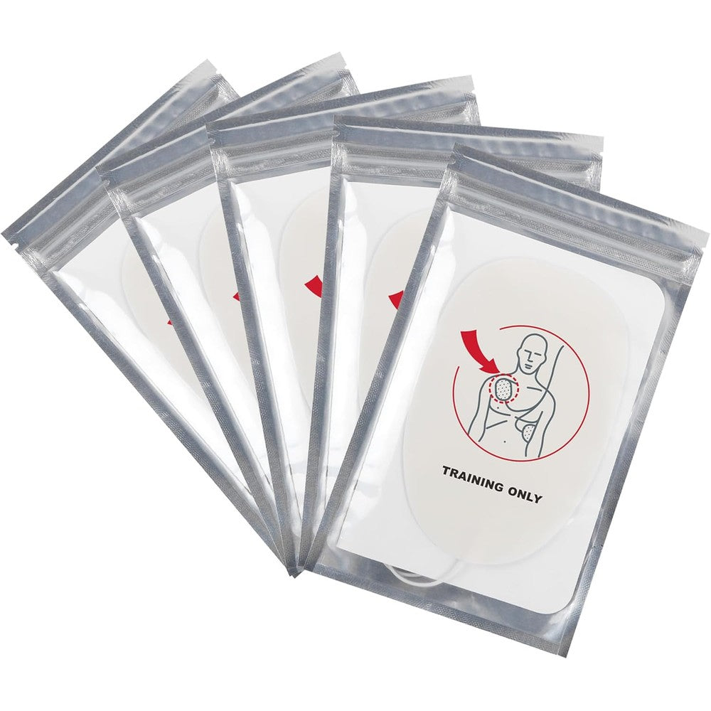 XFT AED Trainer Pads front view 5 pair pack for CPR practice
