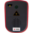 American Red Cross AED Trainer front view showing shock button and scenario controls