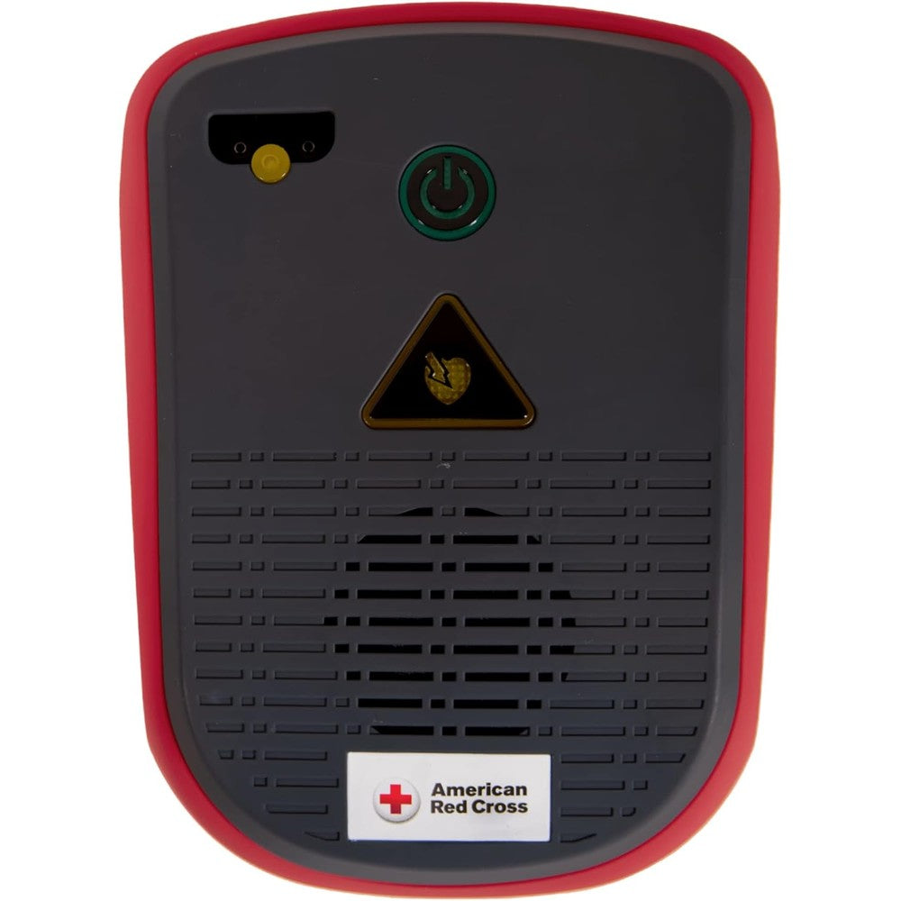 American Red Cross AED Trainer front view showing shock button and scenario controls