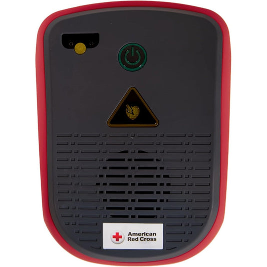 American Red Cross AED Trainer front view showing shock button and scenario controls