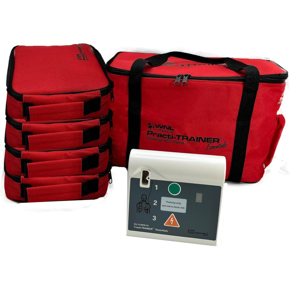 WNL Products WL120ES10 4-pack AED training kit front view for CPR classes