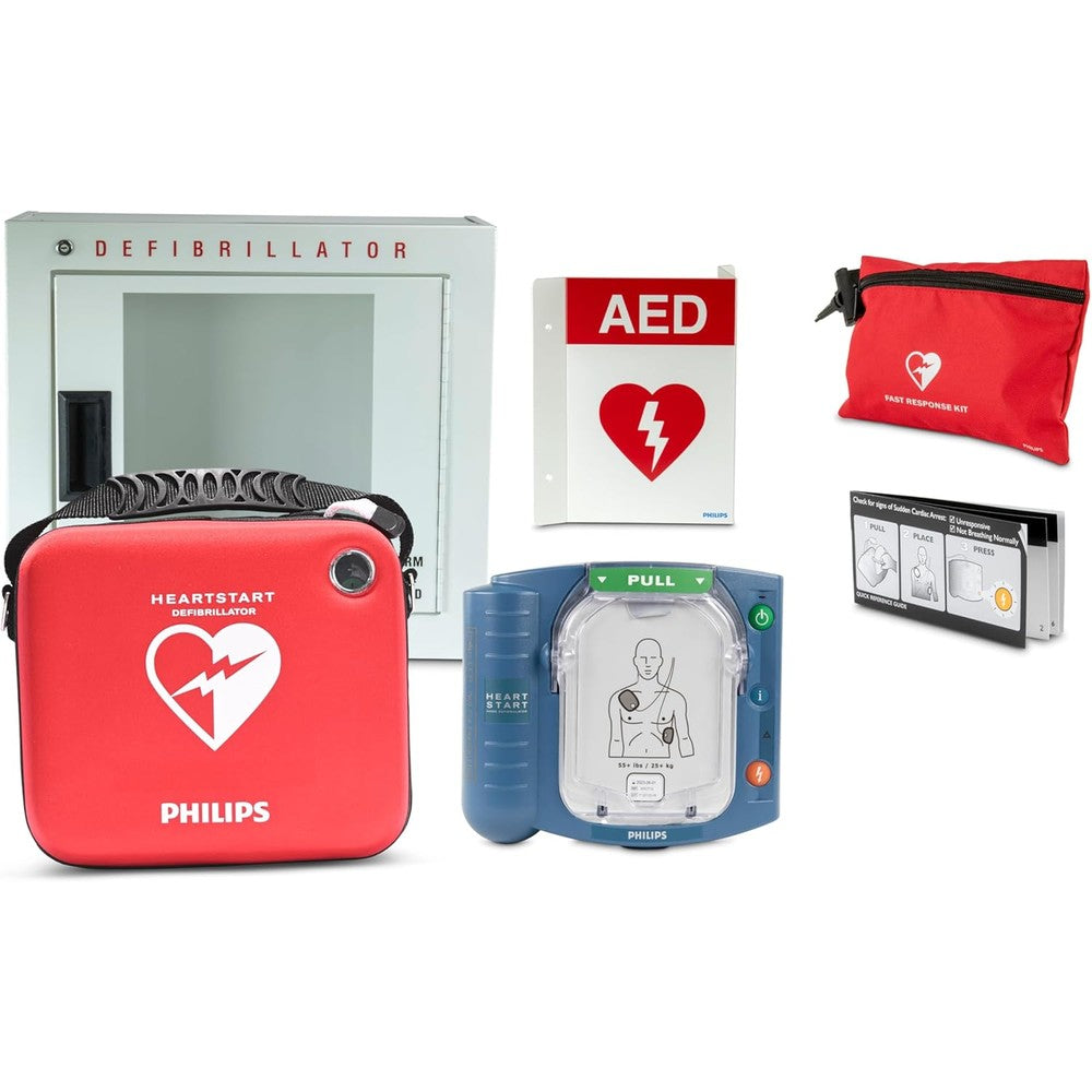 Philips HeartStart OnSite AED Business Package front view for office safety.