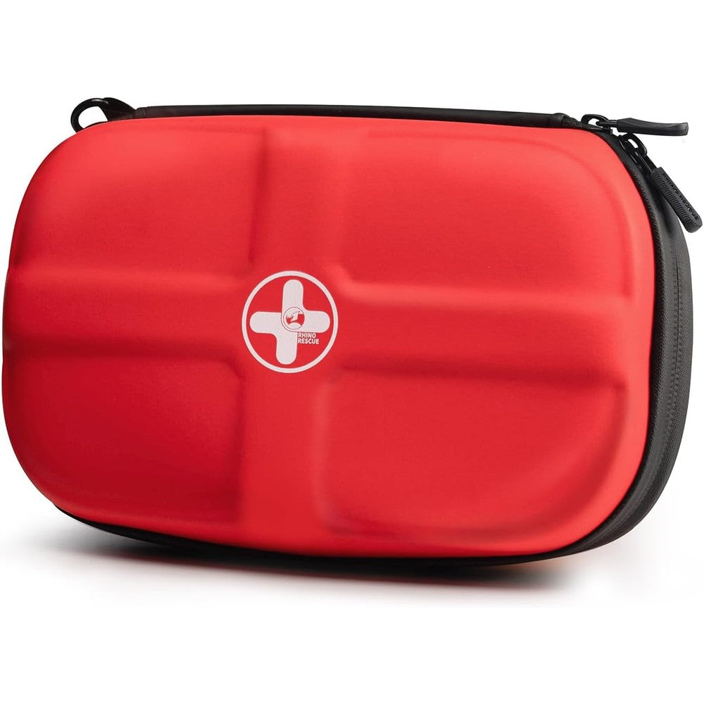 Rhino Rescue EVA First Aid Kit front view of red waterproof case