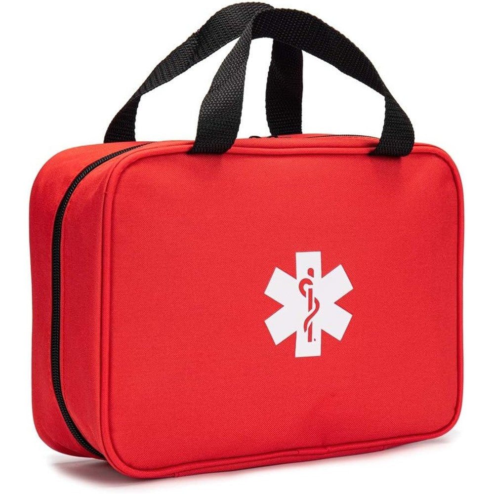 Jipemtra Red First Aid Bag front view showing medical emblem for emergency storage.