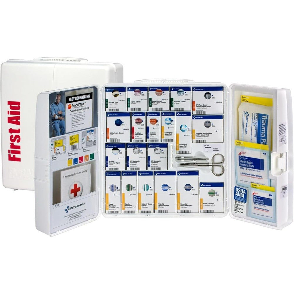 First Aid Only 50 Person SmartCompliance Cabinet front view for workplace safety.