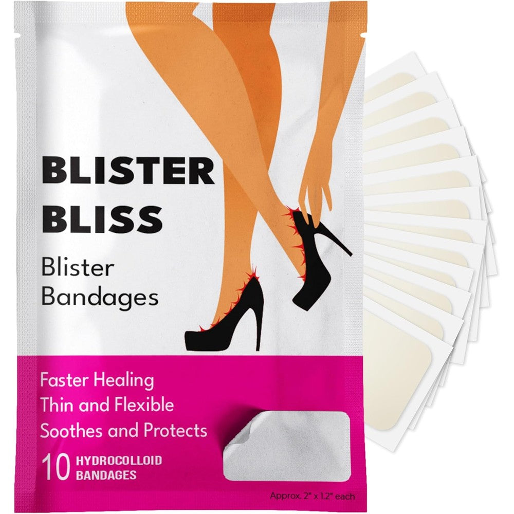 Quitch Blister Bliss hydrocolloid bandages front packaging view for wedding foot care.