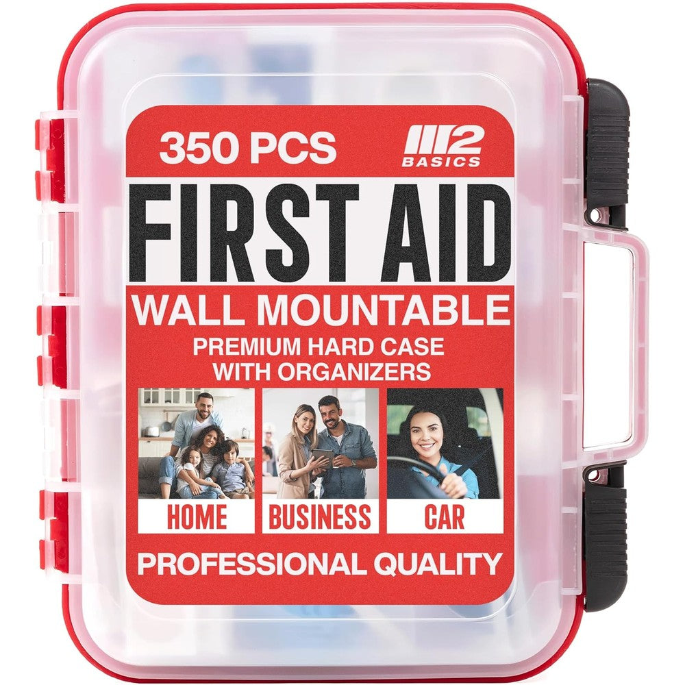 M2 BASICS Professional First Aid Kit front view 350 piece emergency case
