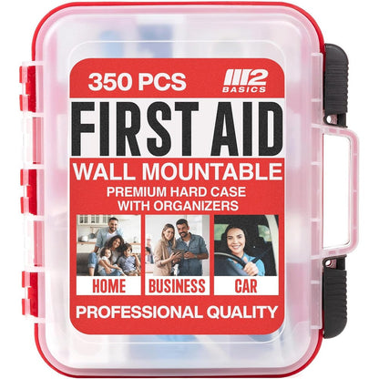 M2 BASICS Professional First Aid Kit front view 350 piece emergency case