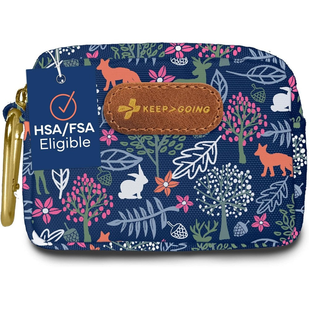 KeepGoing Small Travel First Aid Kit front view woodland animals pattern