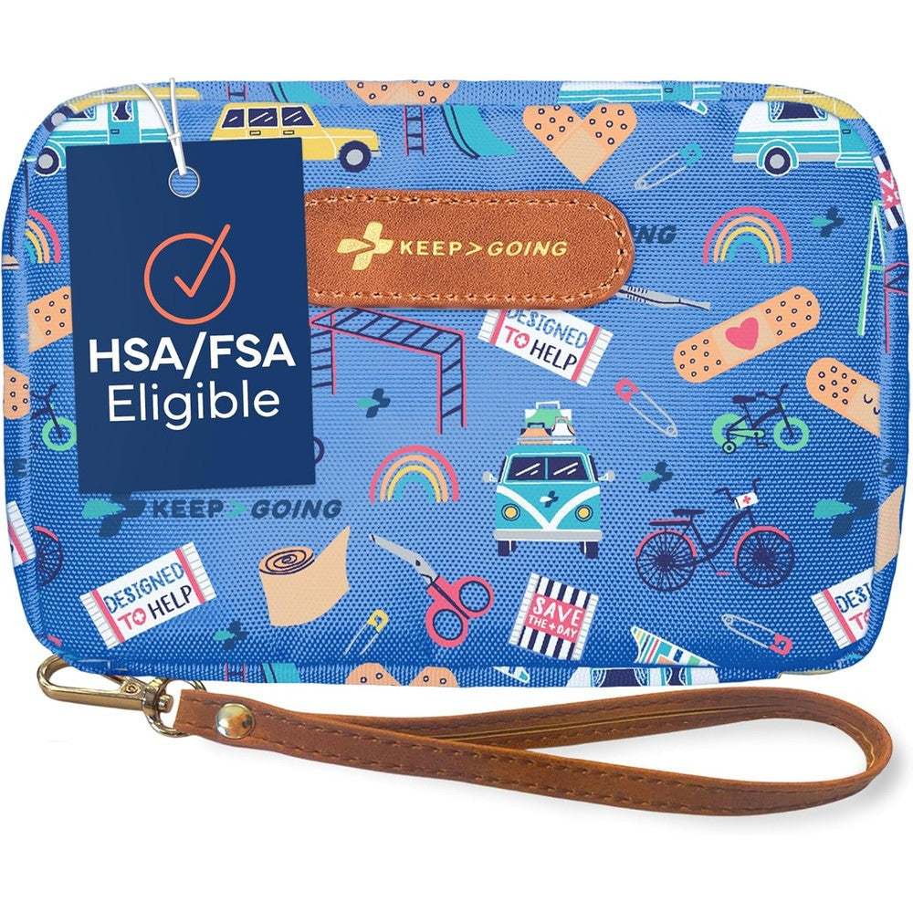 KeepGoing Travel First Aid Kit kids 130 count front view compact case