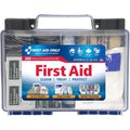 First Aid Only 91248 OSHA-Compliant First Aid Kit front view of clear plastic case