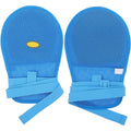 Street27 Restraint Gloves front view showing blue breathable mesh material.