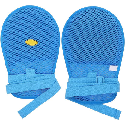 Street27 Restraint Gloves front view showing blue breathable mesh material.