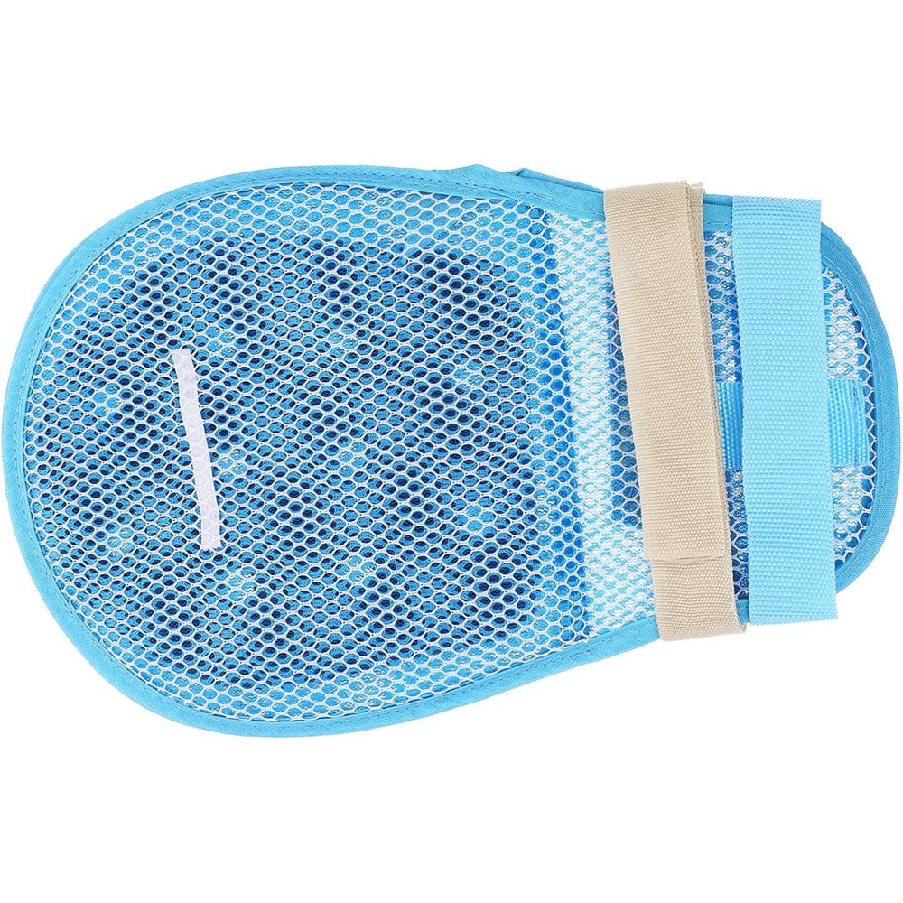 OperageCA Breathable Finger Control Gloves front view showing blue mesh fabric for elderly care.