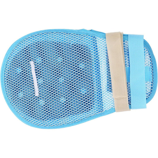 OperageCA Breathable Finger Control Gloves front view showing blue mesh fabric for elderly care.